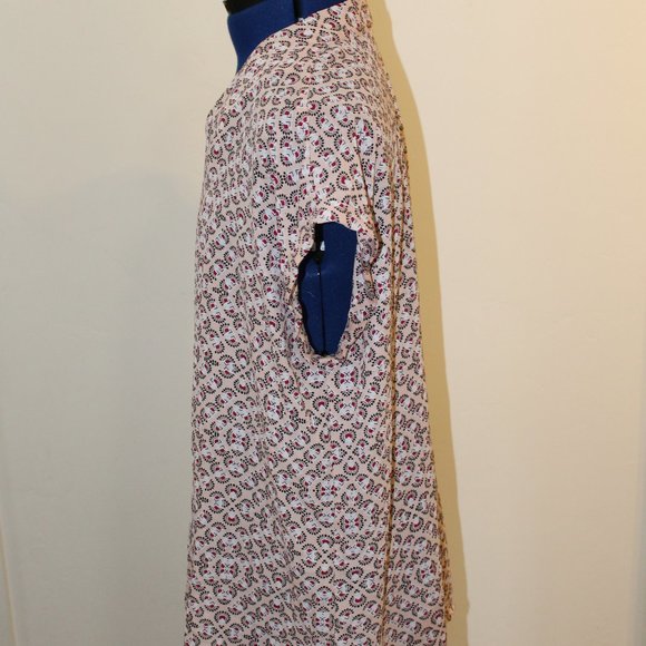 Pleione Shirt, Medium, Peach and cranberry print - Picture 4 of 5